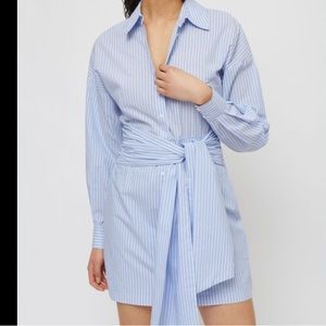Dynamite Elie Tie-Front Poplin Shirt Dress Size XS